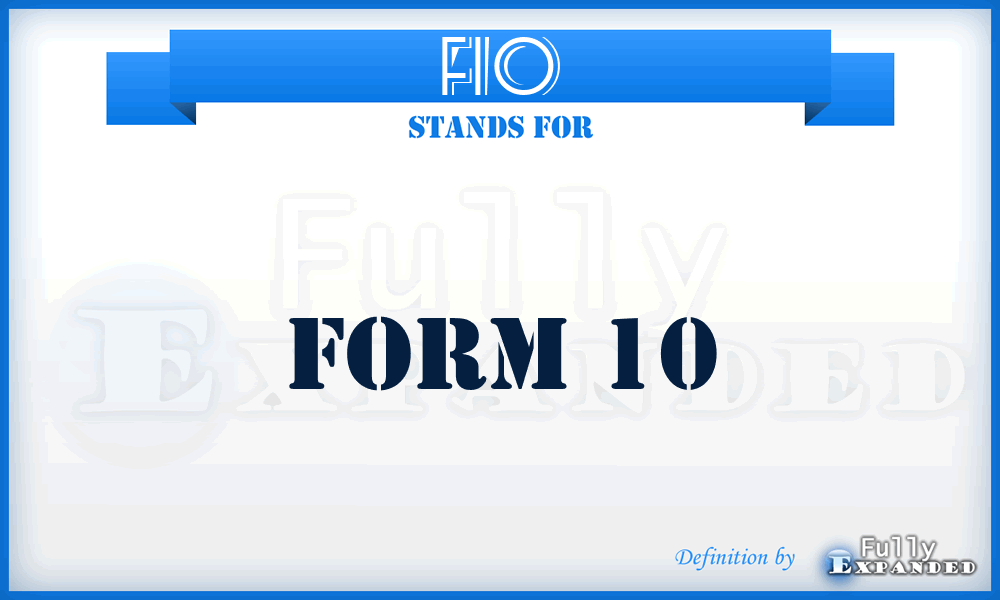 F10 - Form 10