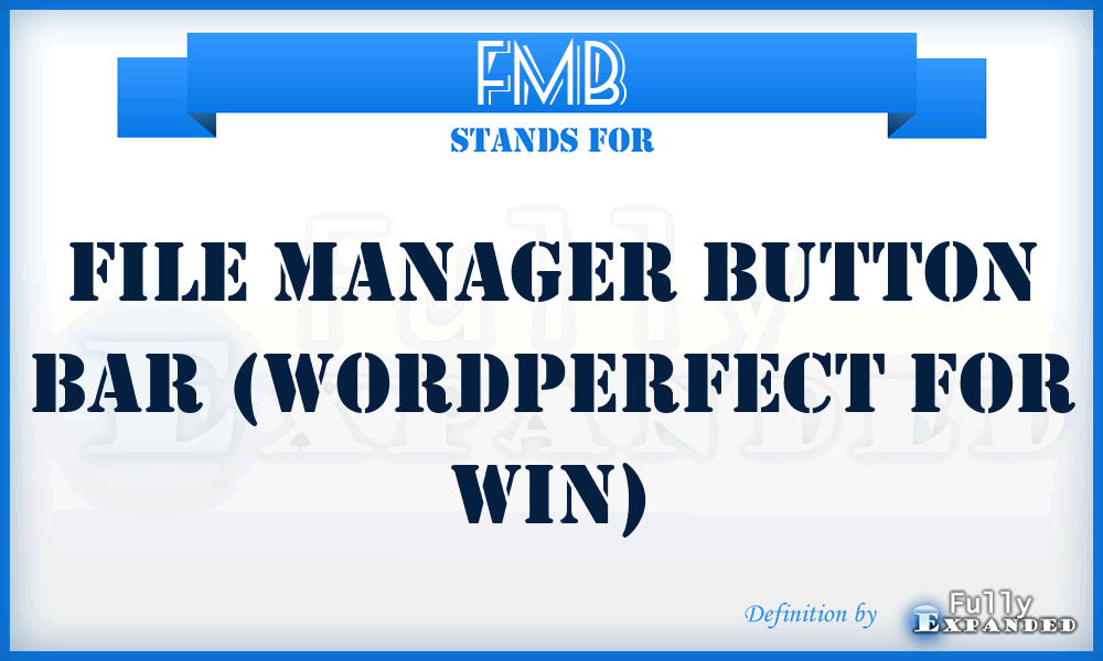 FMB - File Manager Button bar (WordPerfect for Win)