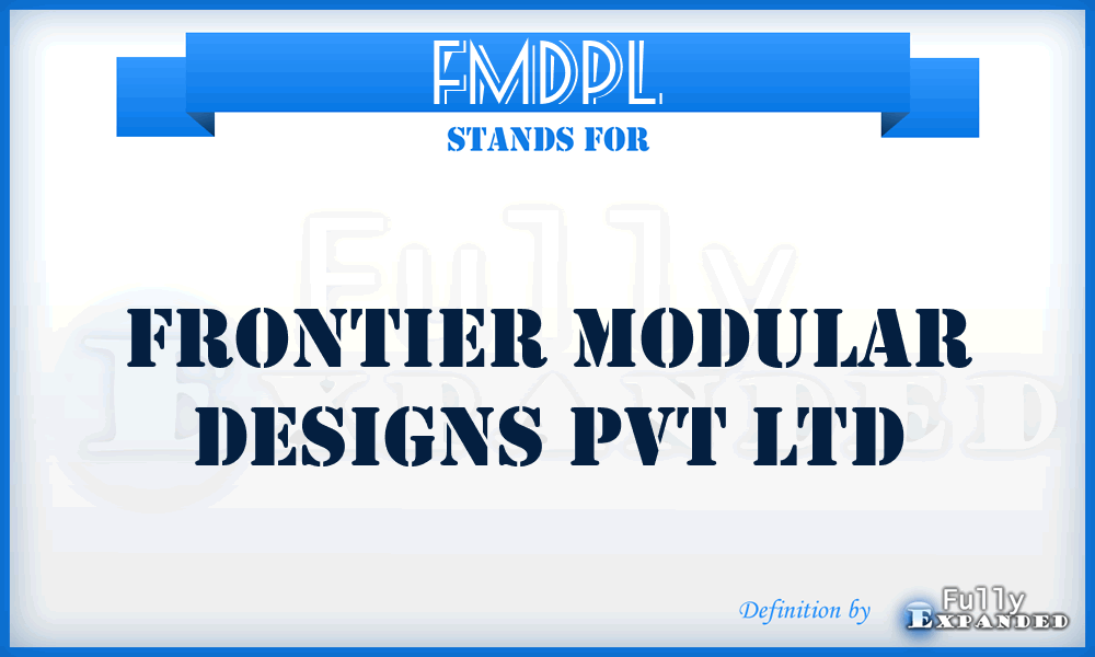 FMDPL - Frontier Modular Designs Pvt Ltd