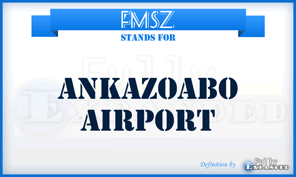 FMSZ - Ankazoabo airport