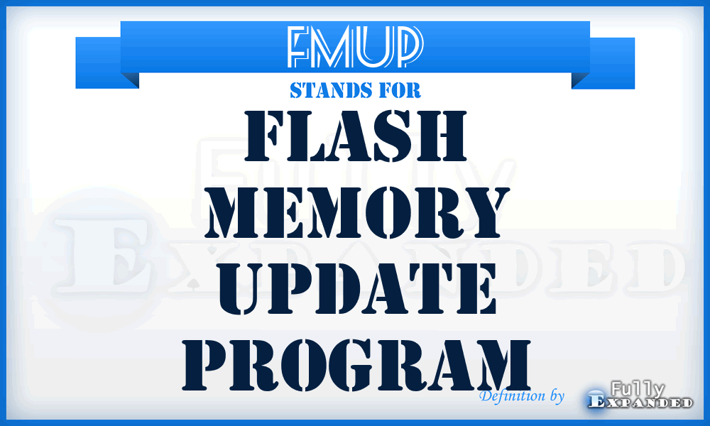 FMUP - Flash Memory Update Program