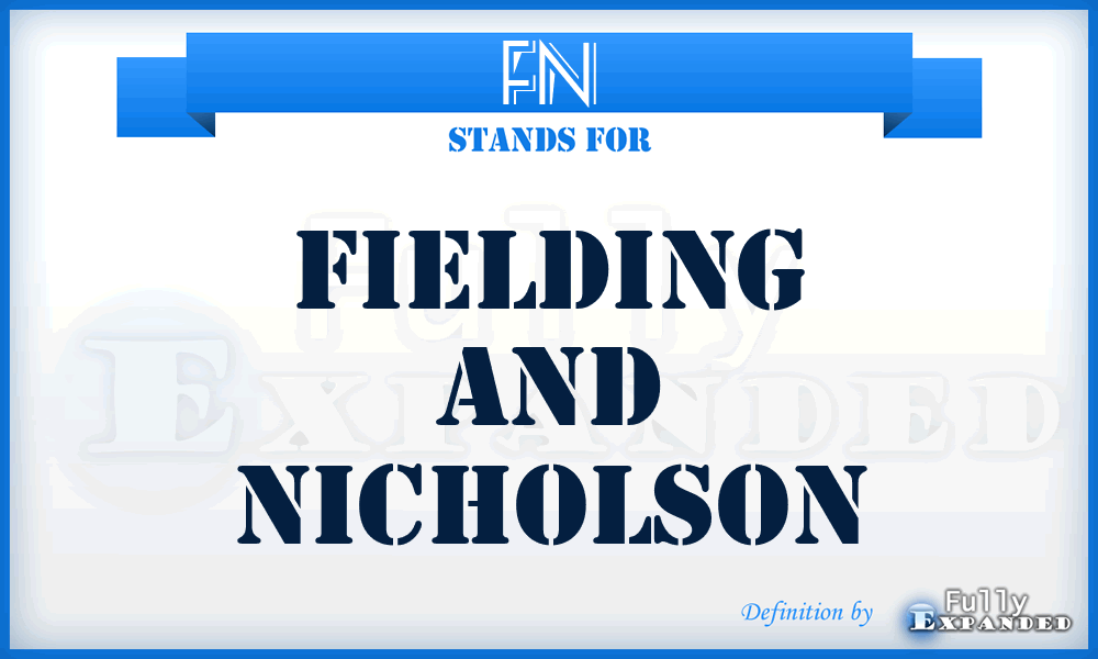 FN - Fielding and Nicholson