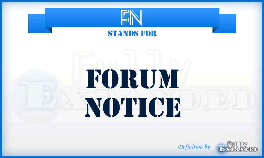 FN - Forum Notice