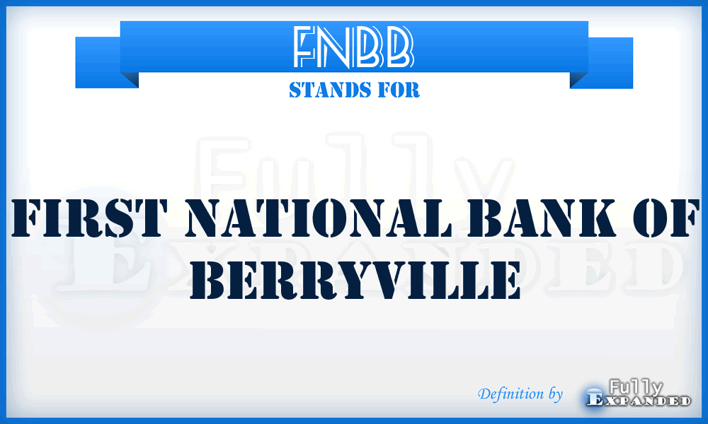 FNBB - First National Bank of Berryville