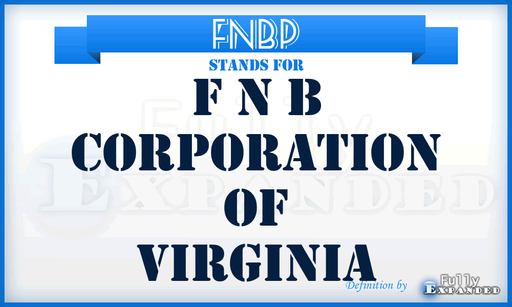 FNBP - F N B Corporation of Virginia