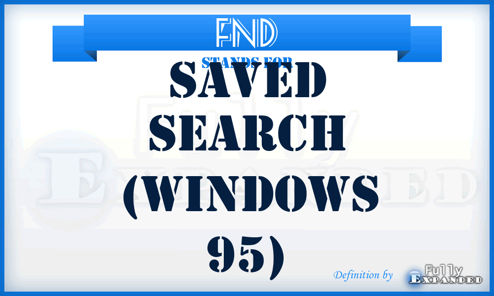 FND - Saved search (Windows 95)