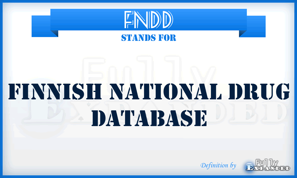 FNDD - Finnish National Drug Database