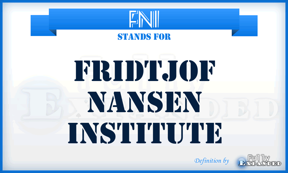FNI - Fridtjof Nansen Institute