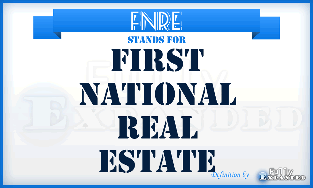 FNRE - First National Real Estate