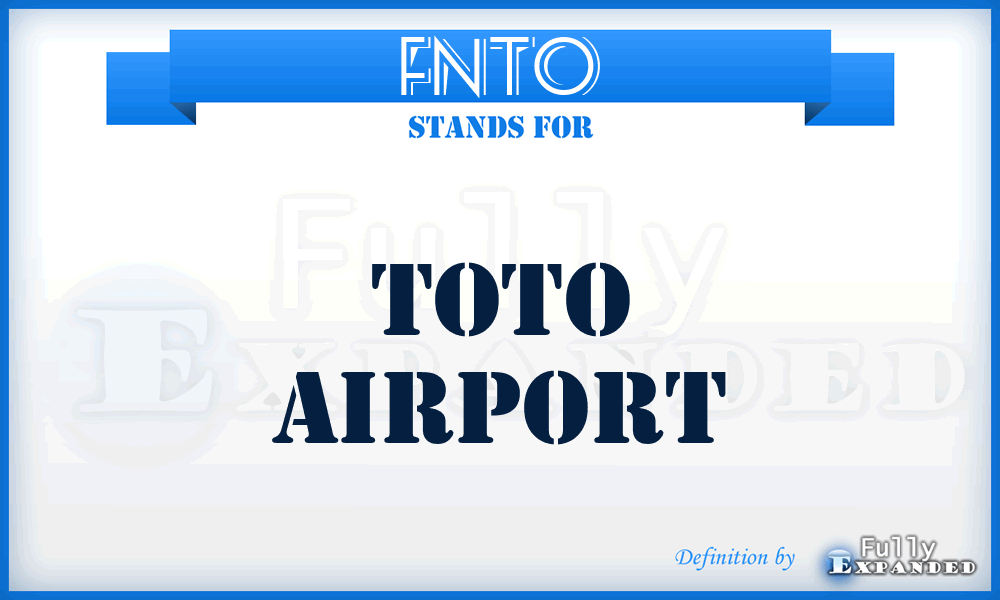 FNTO - Toto airport