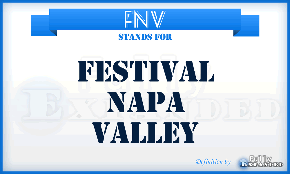 FNV - Festival Napa Valley