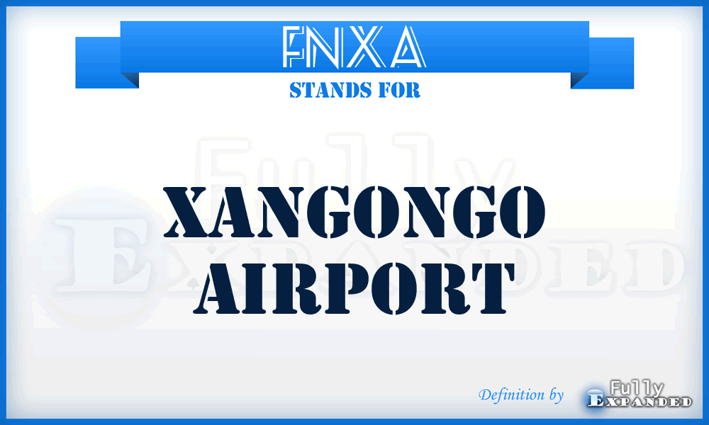 FNXA - Xangongo airport