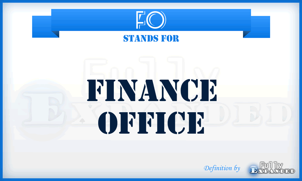 FO - Finance Office