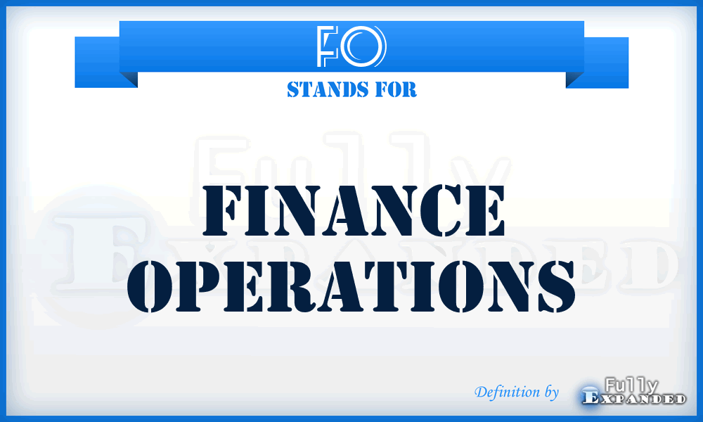 FO - Finance Operations