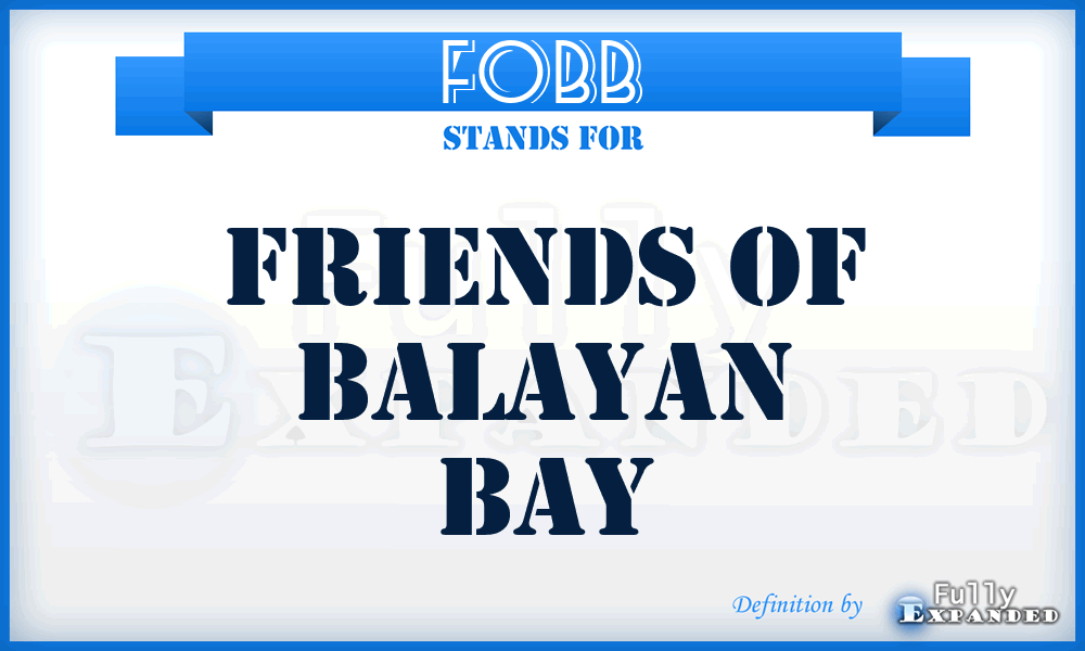 FOBB - Friends Of Balayan Bay