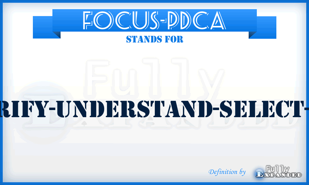 FOCUS-PDCA - Find-Organize-Clarify-Understand-Select-Plan-Do-Check-Act