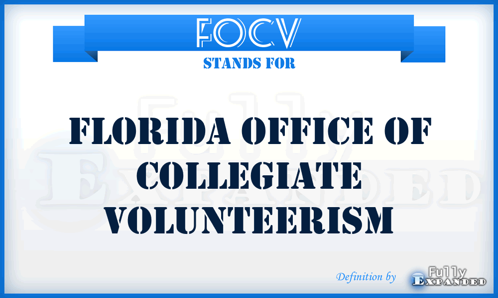 FOCV - Florida Office of Collegiate Volunteerism