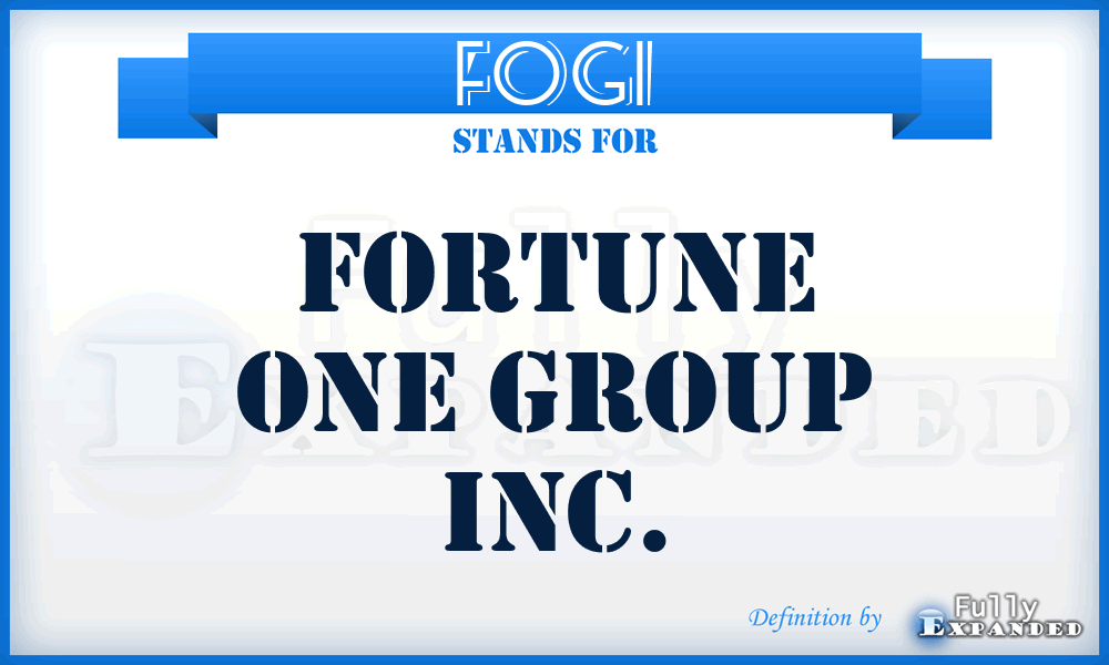 FOGI - Fortune One Group Inc.
