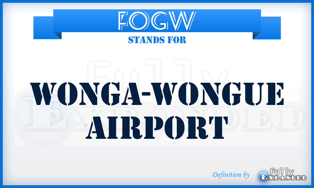 FOGW - Wonga-Wongue airport
