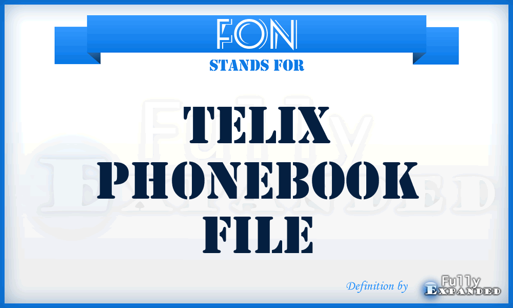 FON - Telix Phonebook file