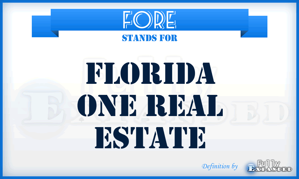 FORE - Florida One Real Estate