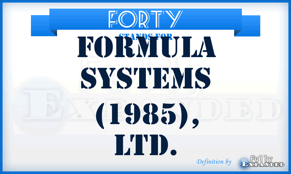 FORTY - Formula Systems (1985), LTD.