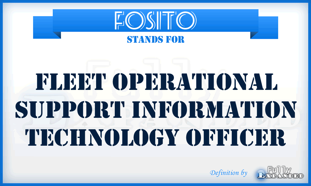 FOSITO - Fleet Operational Support Information Technology Officer