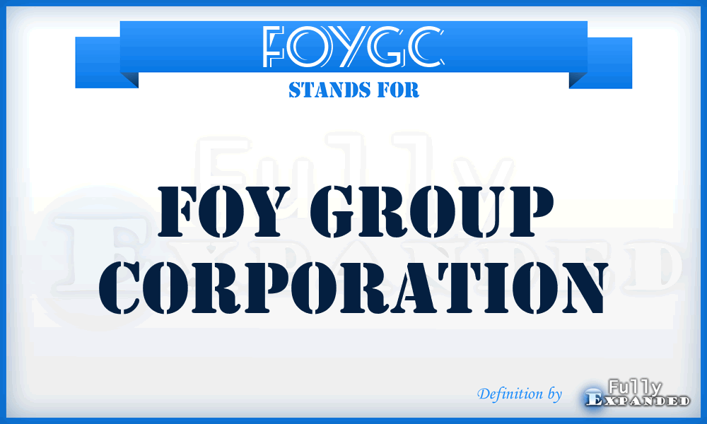 FOYGC - FOY Group Corporation