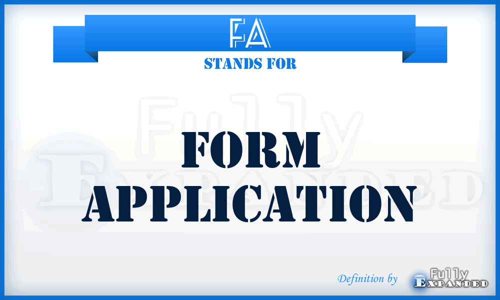 FA - Form Application