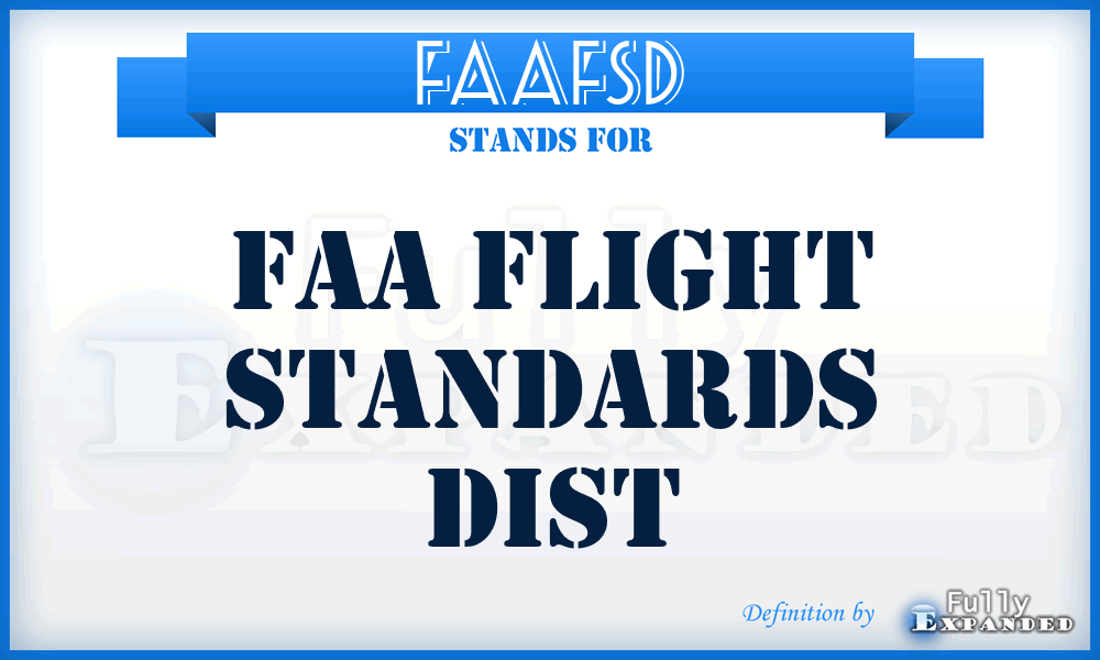 FAAFSD - FAA Flight Standards Dist