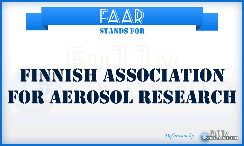 FAAR - Finnish Association For Aerosol Research