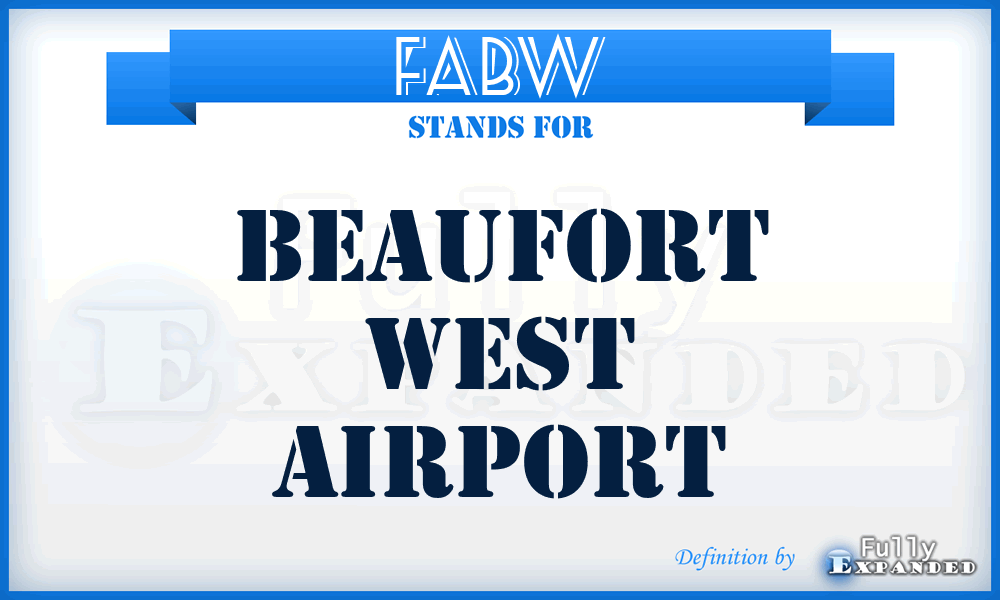 FABW - Beaufort West airport