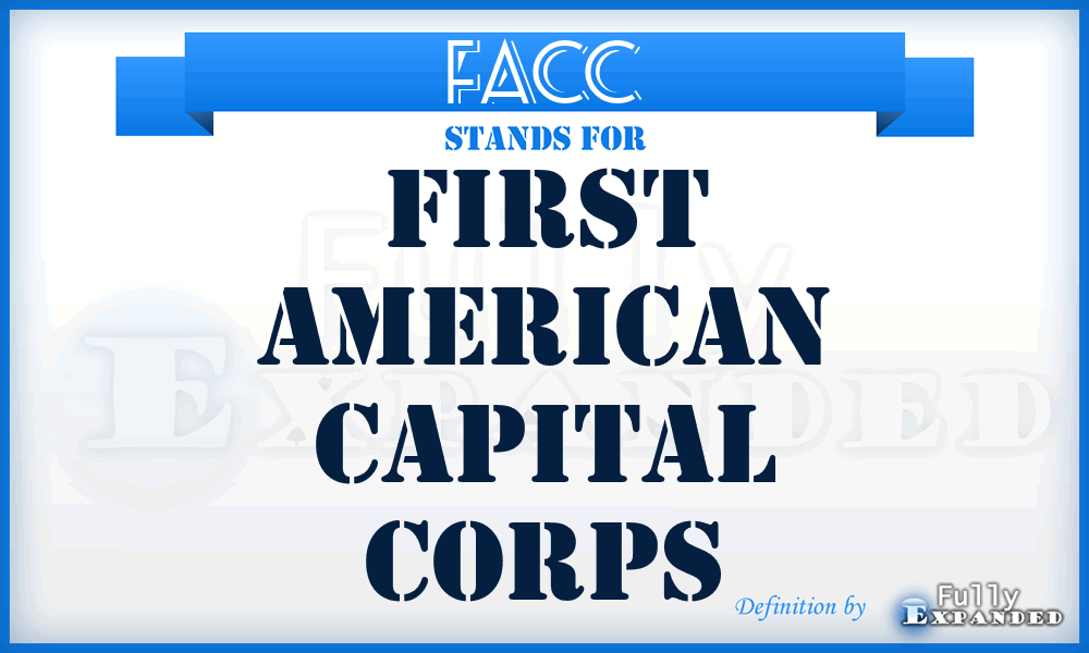 FACC - First American Capital Corps