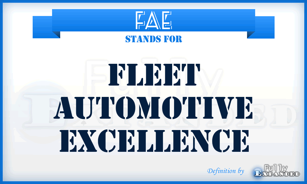 FAE - Fleet Automotive Excellence