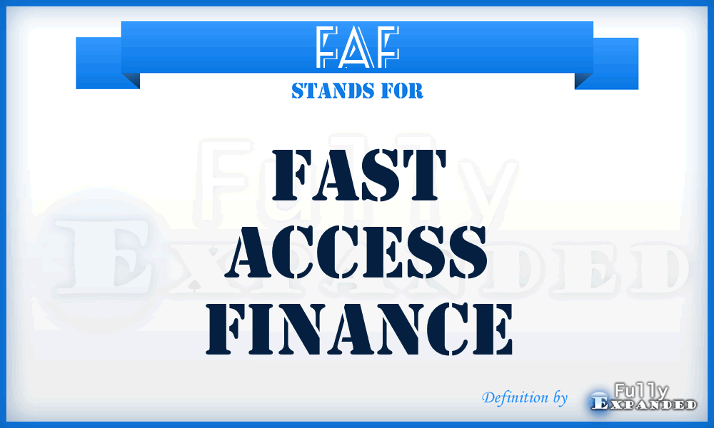 FAF - Fast Access Finance