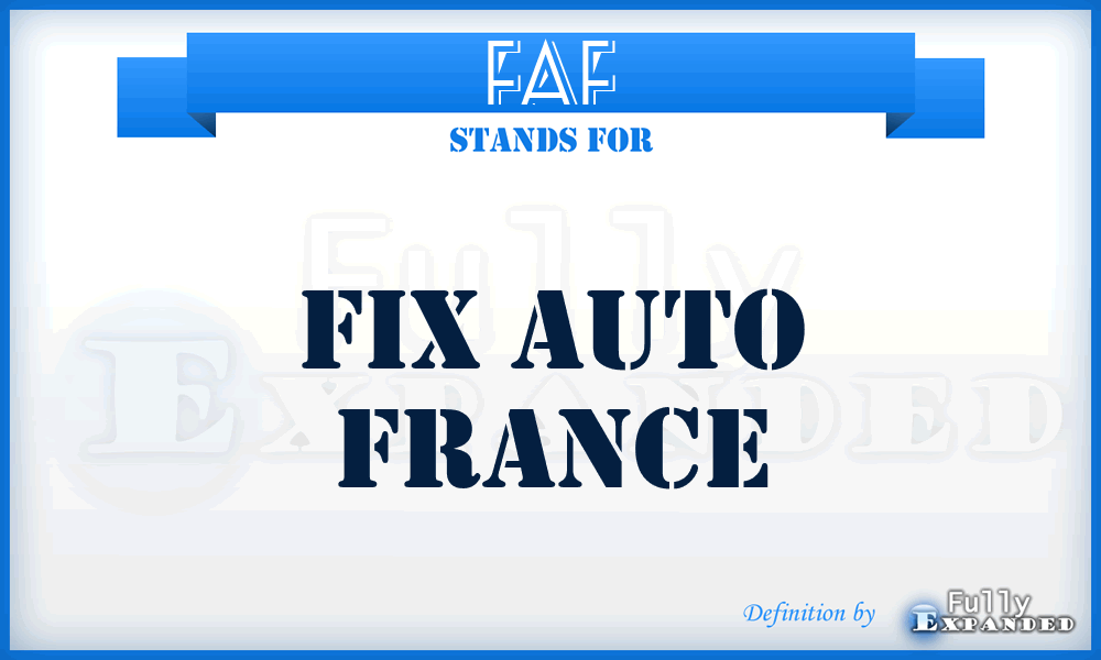 FAF - Fix Auto France