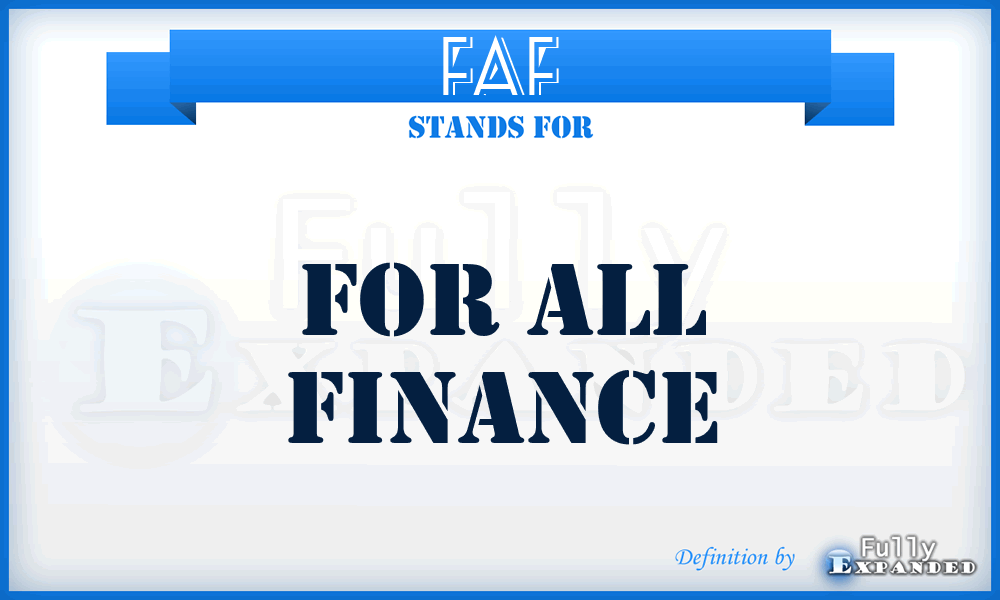 FAF - For All Finance
