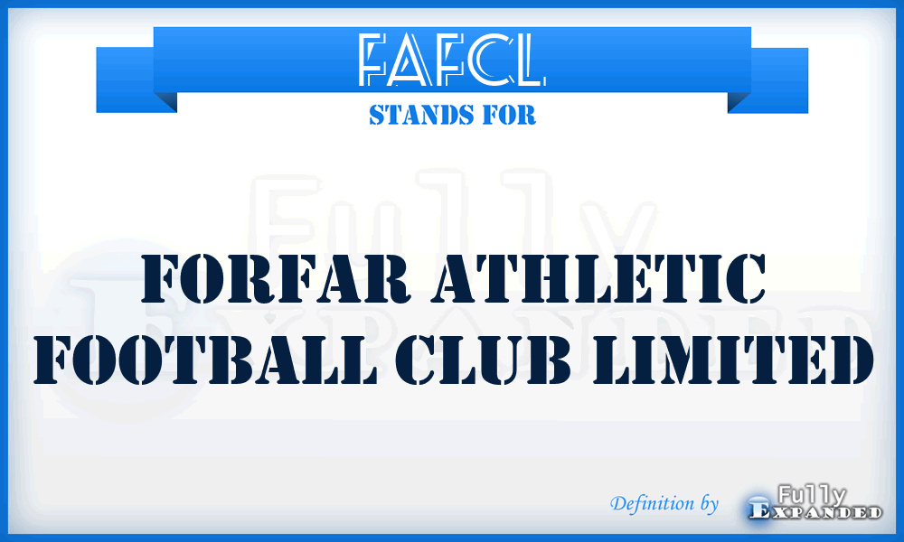 FAFCL - Forfar Athletic Football Club Limited