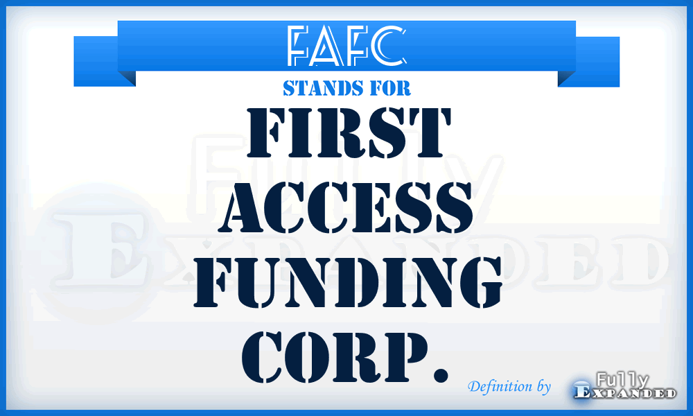 FAFC - First Access Funding Corp.