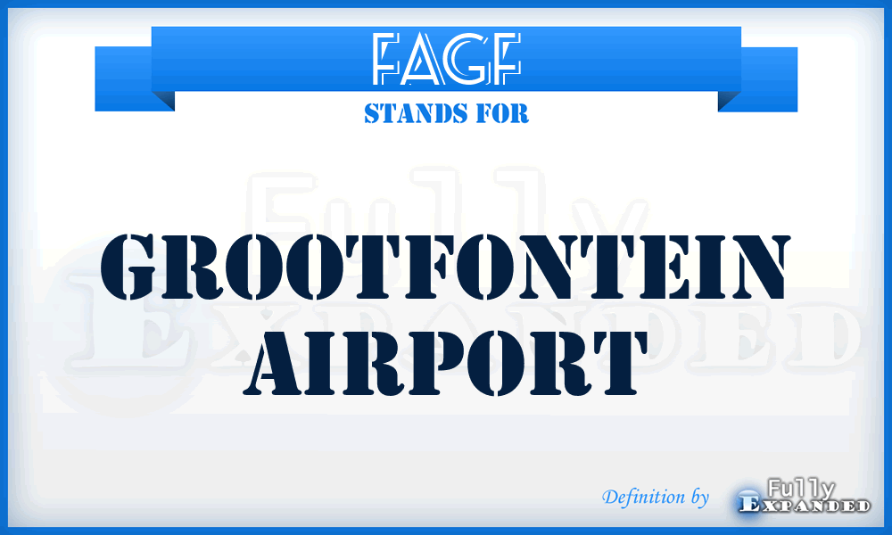 FAGF - Grootfontein airport