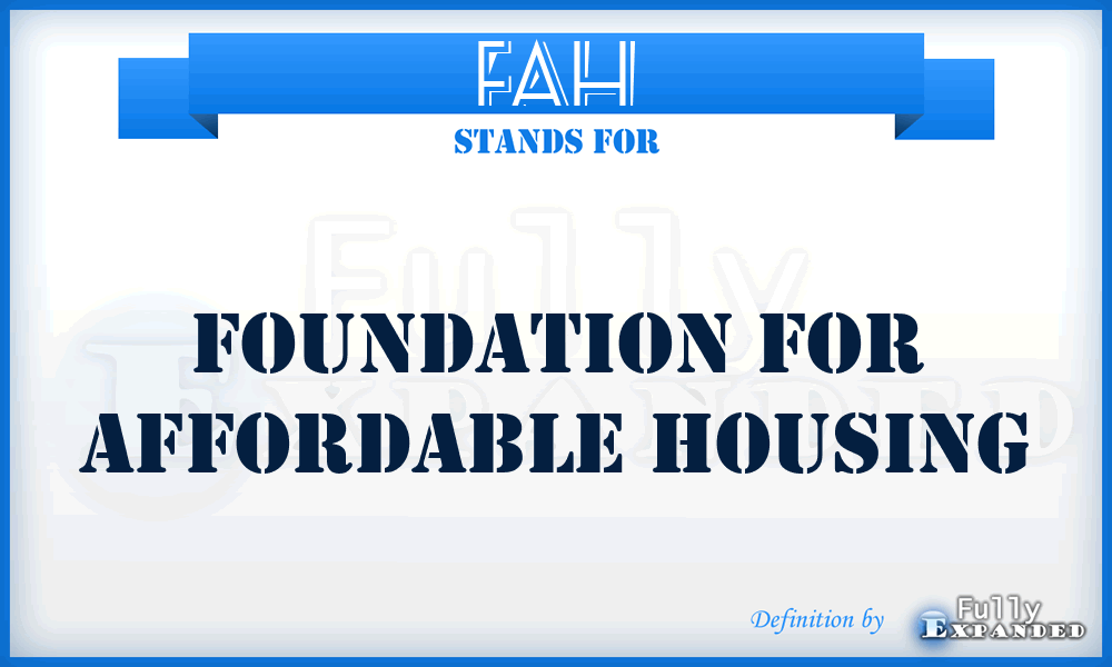FAH - Foundation for Affordable Housing