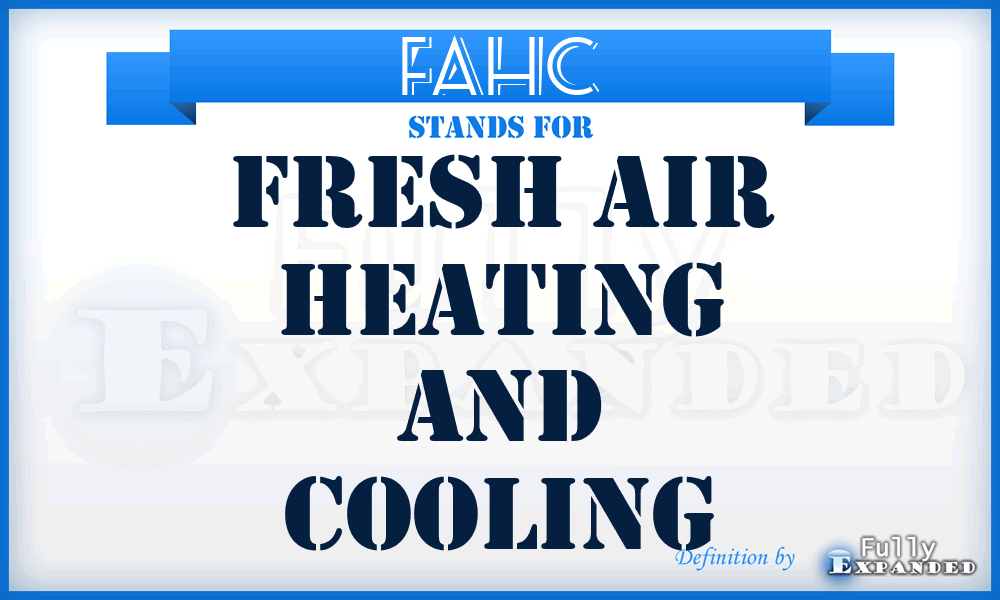 FAHC - Fresh Air Heating and Cooling