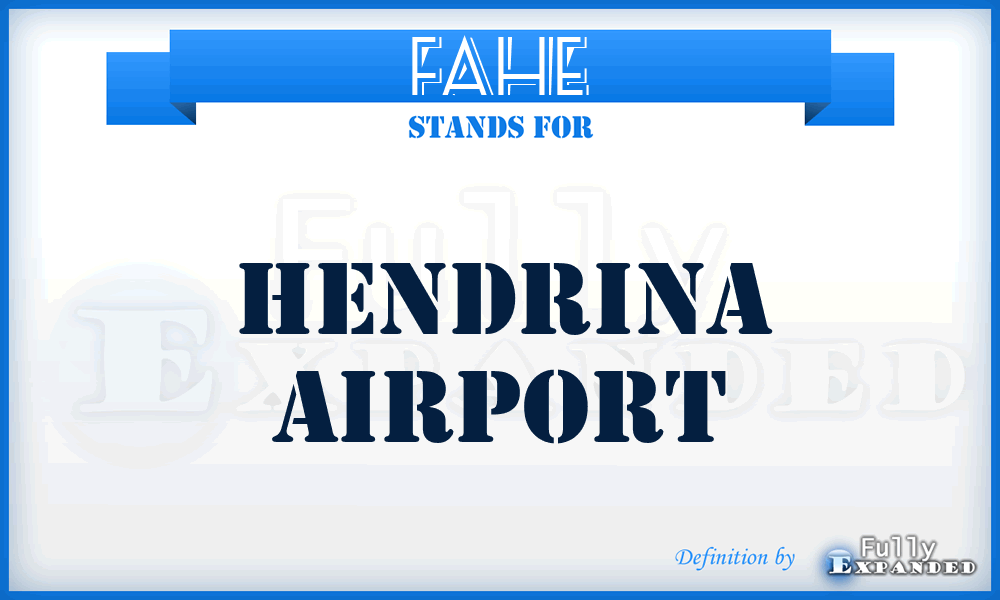 FAHE - Hendrina airport