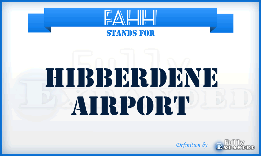 FAHH - Hibberdene airport