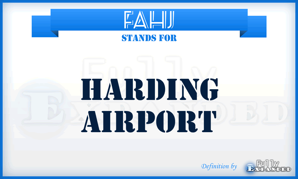 FAHJ - Harding airport