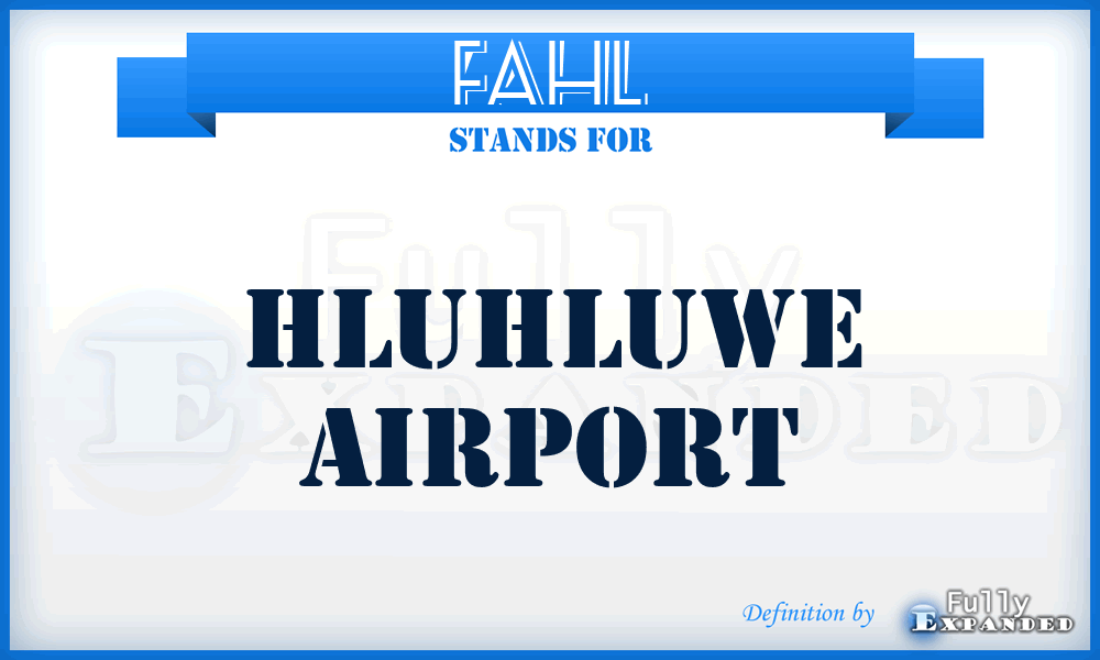 FAHL - Hluhluwe airport