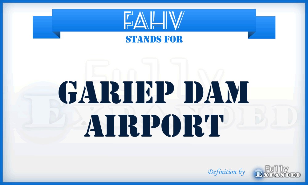 FAHV - Gariep Dam airport