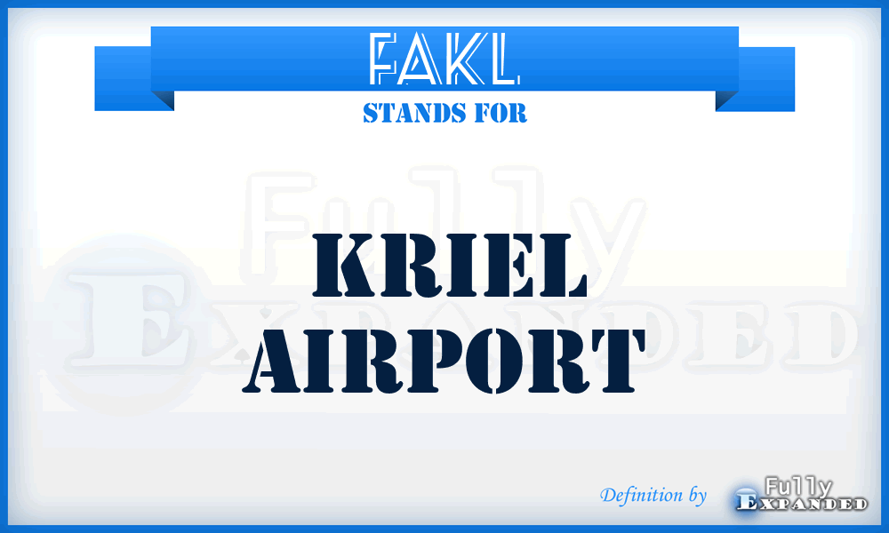 FAKL - Kriel airport