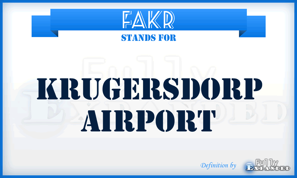 FAKR - Krugersdorp airport