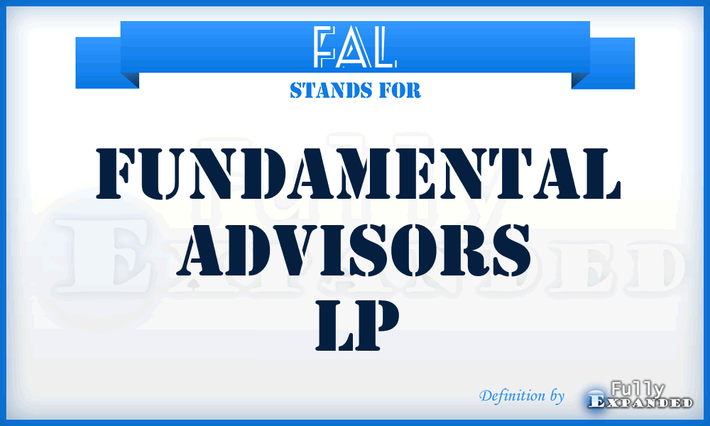 FAL - Fundamental Advisors Lp